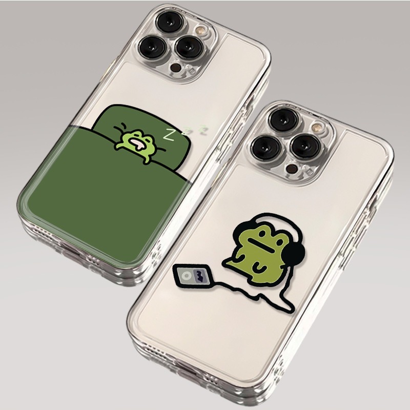 Samsung Galaxy S24 - غطاء هاتف بتصميم ضفدع نائم كرتوني