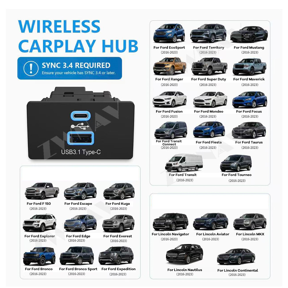 Usb Hub Type C - محول CarPlay وAndroid Auto اللاسلكي لسيارات